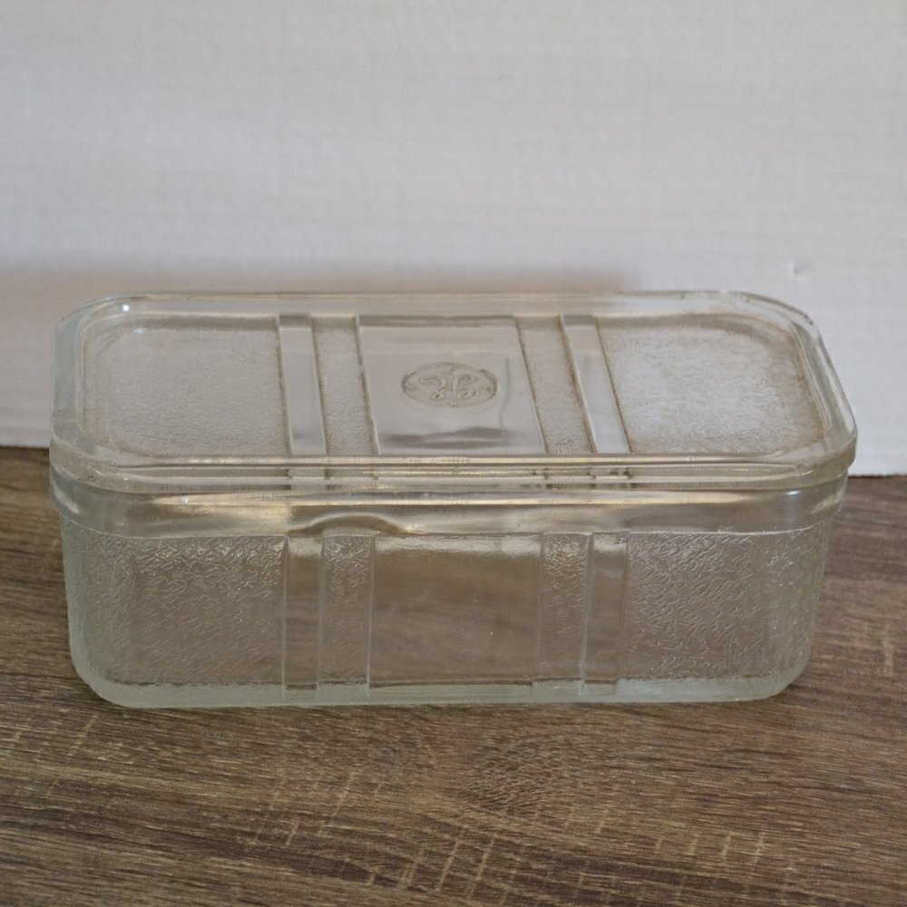 Vtg GE Glass  Refrigerator Dish